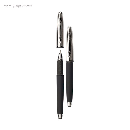 Bolígrafo borghini v111 efecto soft touch negro rg regalos publicitarios