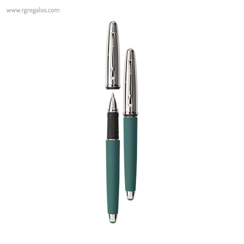Bolígrafo borghini v111 efecto soft touch verde rg regalos publicitarios