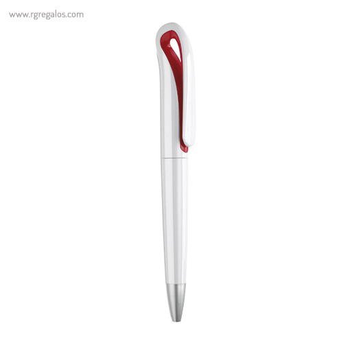 Bolígrafo giratorio en abs blanco clip rojo rg regalos publicitarios
