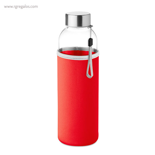 Botella con funda de neopreno de 500 ml roja rg regalos publicitarios
