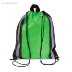 Mochila saco laterales reflectantes verde rg regalos publicitarios