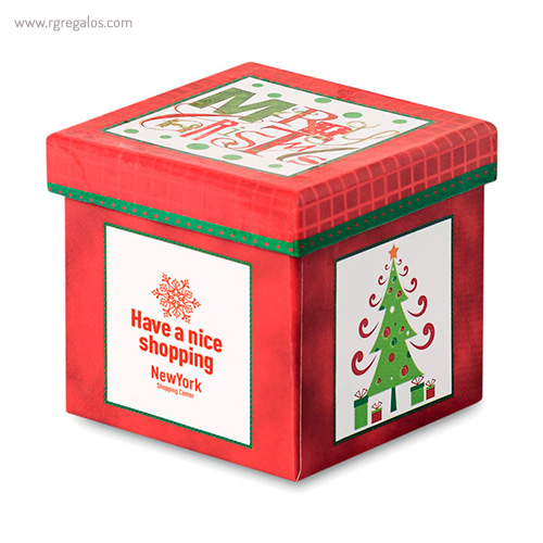 Bola de navidad con caja con logo rg regalos publicitarios