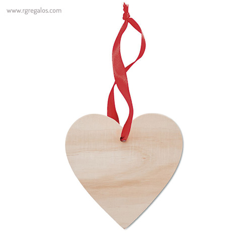 Colgante navidad de madera corazón - RG regalos publicitarios