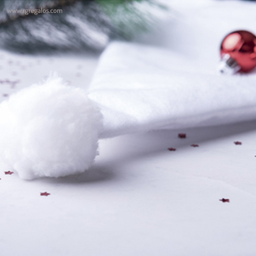 Gorro navidad en blanco borla - RG regalos publicitarios