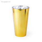 Vaso de cristal personalizado dorado rg regalos publicitarios
