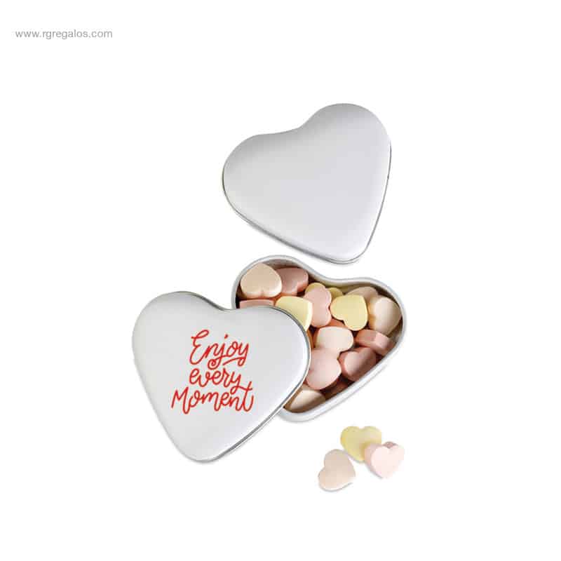 Caja caramelos corazón para personalizar