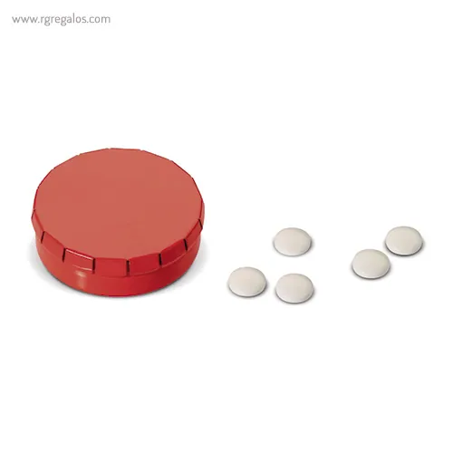 Caja redonda de caramelos click rojo rg regalos publicitrios