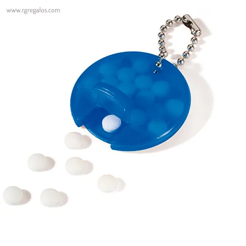Llavero con caramelos de menta azul detalle rg regalos publicitarios