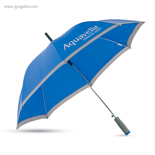 Paraguas automático con funda 23 azul logotipo rg regalos publicitarios