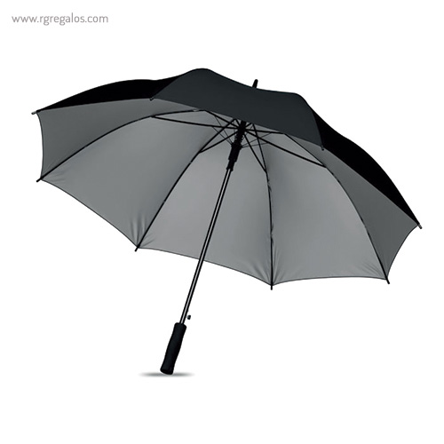 Paraguas automático interior plata negro rg regalos publicitarios