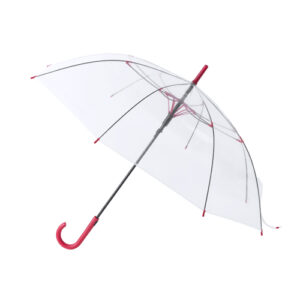 Paraguas automático transparente rojo rg regalos publicitarios
