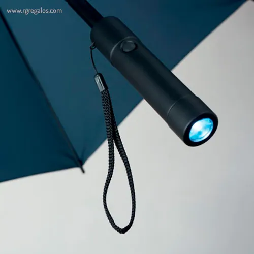 Paraguas manual con luz azul marino linterna rg regalos publicitarios
