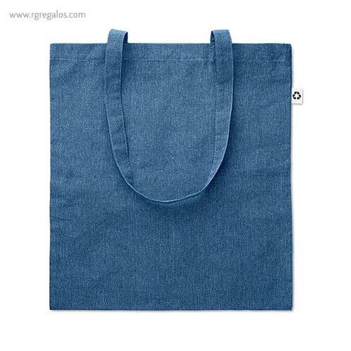 Bolsa de algodón reciclado azul rg regalos publicitarios