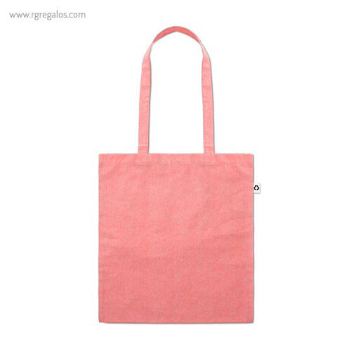 Bolsa de algodón reciclado rosa asas largas rg regalos publicitarios