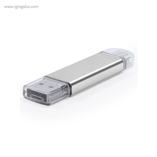 Memoria USB 8 GB alumnio brillante plata - RG regalos publicitarios
