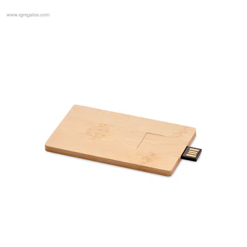 Memoria USB plana bambú publicitaria