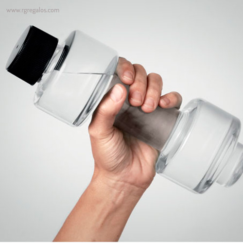 Botella de agua mancuerna transparente detalle rg regalos publicitarios