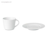 Taza de cerámica para cappuccino incluye plato rg regalos publicitarios
