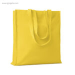Bolsa compra 100 algodón amarillo con fuelle rg regalos publicitarios