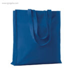 Bolsa compra 100 algodón azul con fuelle rg regalos publicitarios