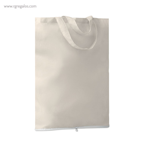 Bolsa plegable algodón 100 gr con cremallera rg regalos publicitarios