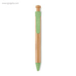 Bolígrafo cuerpo de bamboo verde rg regalos publicitarios