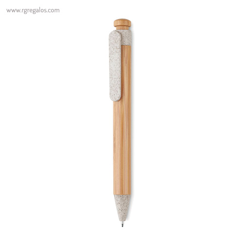Bolígrafo cuerpo de bamboo y paja blanco rg regalos publicitarios