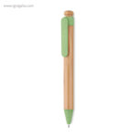Bolígrafo cuerpo de bamboo y paja verde rg regalos publicitarios