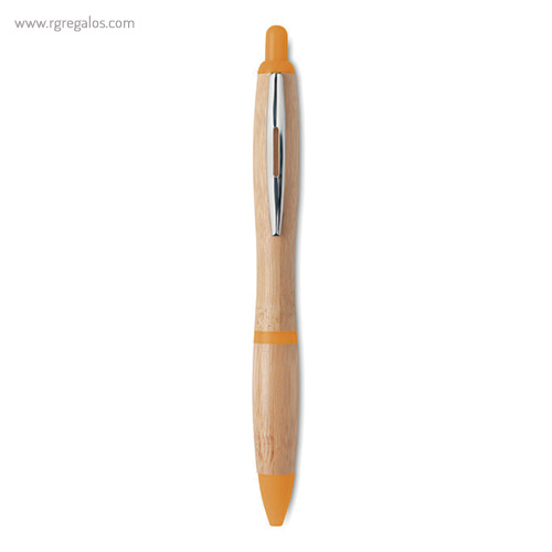 Bolígrafo-de-bambú-naranja-RG-regalos