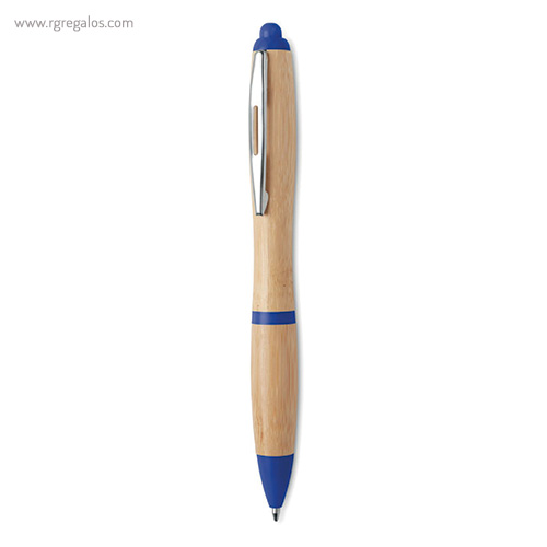 Bolígrafo-de-bambú-y-ABS-azul-RG-regalos-publicitarios