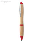 Bolígrafo-de-bambú-y-ABS-rojo-RG-regalos-publicitarios