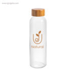 Botella de cristal tapón bambú logotipo rg regalos publicitarios