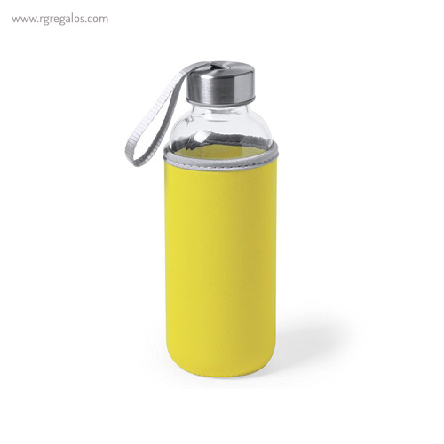 Botella con funda de neopreno 420 ml amarilla rg regalos publicitarios