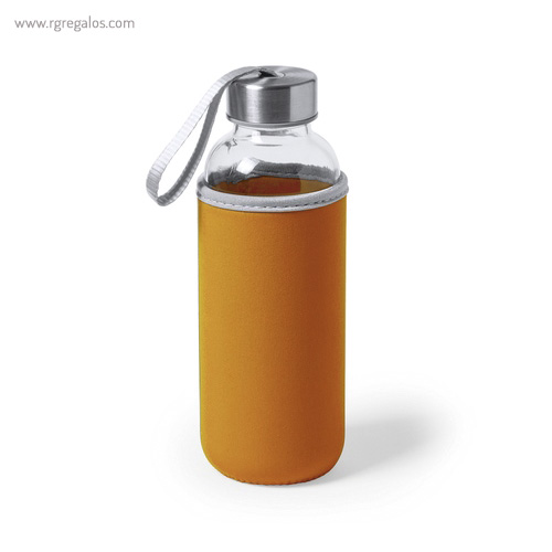 Botella con funda de neopreno 420 ml naranja rg regalos publicitarios