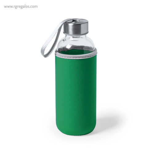 Botella con funda de neopreno 420 ml verde rg regalos publicitarios