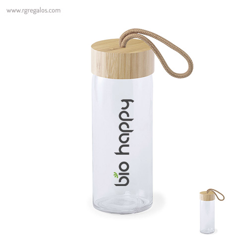 Botella de cristal tapón bambú rg regalos promocionales 2