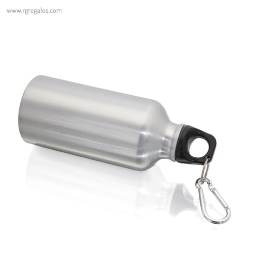 Botella-de-deporte-aluminio-400-ml-gris-mosquetón-RG-regalos