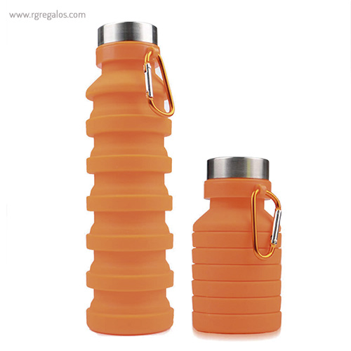 Botella plegable de silicona 500 ml naranja rg regalos publicitarios