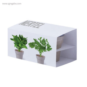 Macetero biodegradable 2 piezas caja rg regalos publicitarios