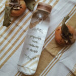 Botella de cristal tapón bambú slogan rg regalos promocionales