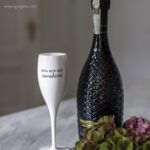 Copa champagne reutilizable con frase bodegon 2 rg regalos publicitarios