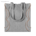 Bolsa mochila de algodón reciclado gris con asas rg regalos publicitarios