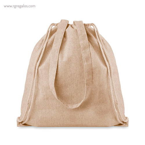 Bolsa mochila de algodón reciclado natural rg regalos publicitarios