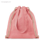 Bolsa mochila de algodón reciclado rosa rg regalos publicitarios