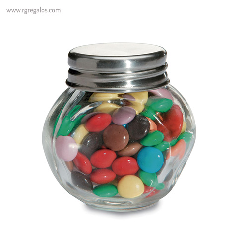 Bote de cristal con chocolate detalle - RG regalos publicitarios
