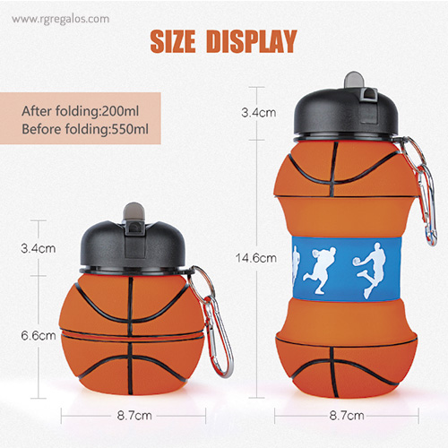 Botella plegable pelota de baloncesto medidas rg regalos publicitarios