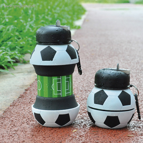Botella plegable pelota de fútbol silicona - RG regalos promocionales