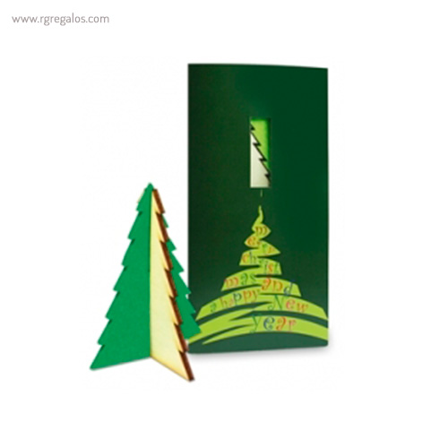Tarjeta navidad con figura arbol rg regalos publicitarios