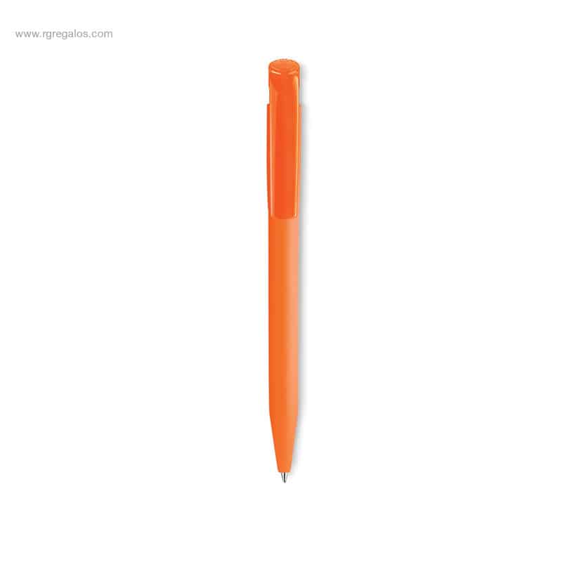 Bolígrafo cuerpo soft touch flúor naranja