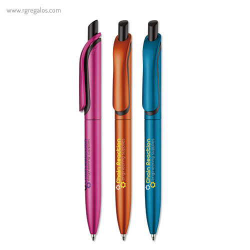 Bolígrafo colores metalizados logo rg regalos publicitarios